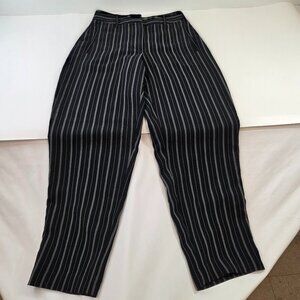 Wilfred Black Dress Pants White Pinstripe Looser Fit Size 4